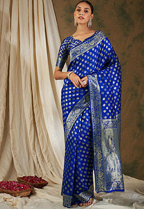 Banarasi Saree in Royal Blue