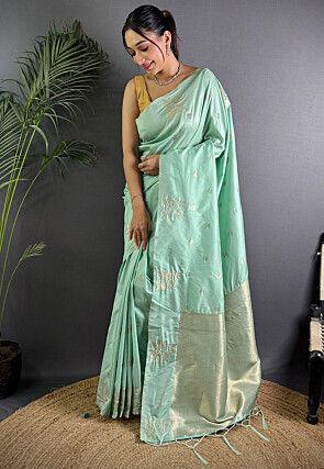 Banarasi Saree in Sea Green