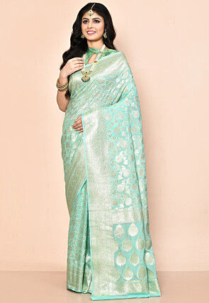 Banarasi Saree in Sea Green