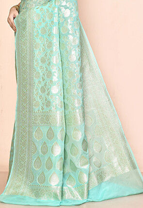 Banarasi Saree in Sea Green