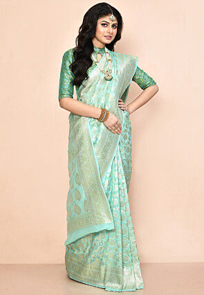Banarasi Saree in Sea Green