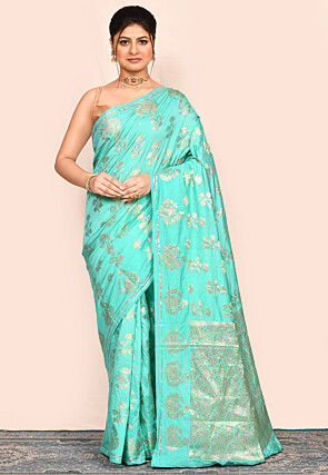Banarasi Saree in Sea Green