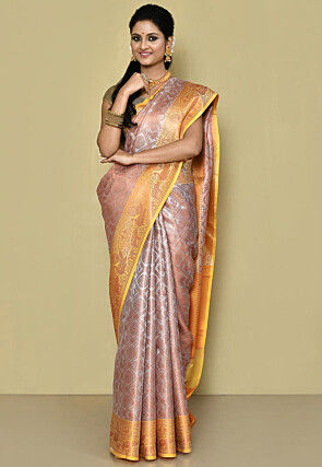 Buy Violet Banarasi Silk Wedding Wear Weaving Saree Online From Wholesale  Salwar.