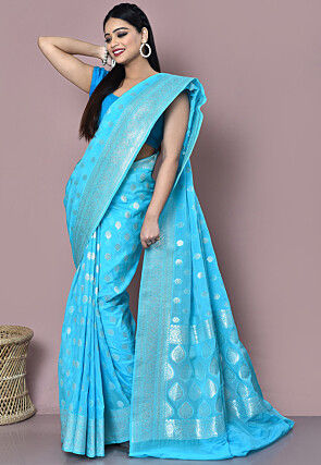 Banarasi Saree in Sky Blue