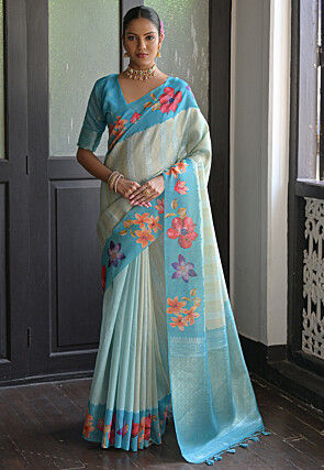 Banarasi Saree in Sky Blue