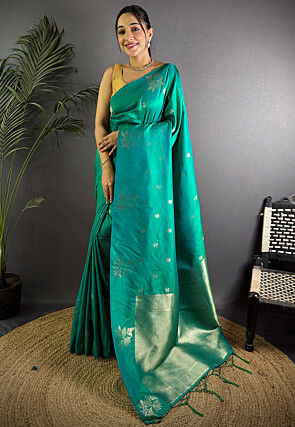 Banarasi Saree in Teal Blue