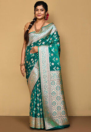 Banarasi Saree in Teal Blue