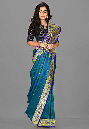 Banarasi Saree in Teal Blue