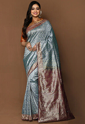 Banarasi Saree in Teal Blue