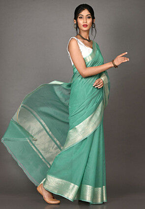 Banarasi Saree in Teal Green
