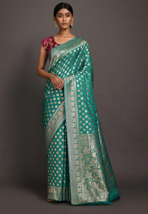 Banarasi Saree in Teal Green