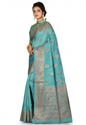 Banarasi Silk Saree in Turquoise