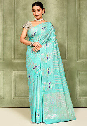 Banarasi Saree in Turquoise