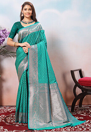 Banarasi Saree in Turquoise