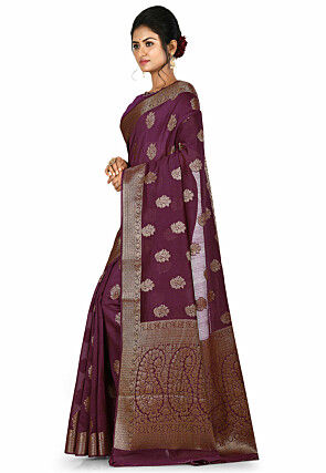 Banarasi Silk Saree in Violet