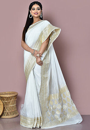 Banarasi Saree in White