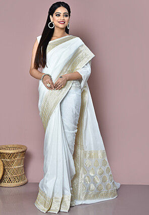 Banarasi Saree in White