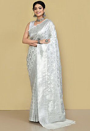 Banarasi Saree in White