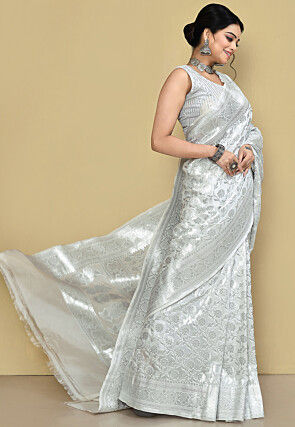Banarasi Saree in White