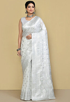 Banarasi Saree in White