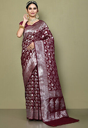 Banarasi Saree in Wine