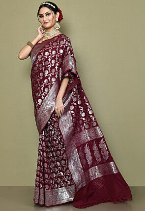 Banarasi Saree in Wine
