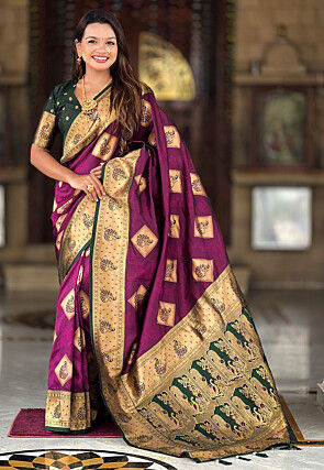 Banarasi Saree in Wine