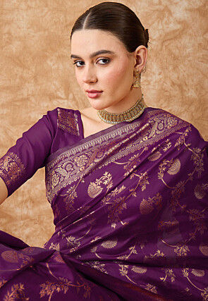 Banarasi Saree in Wine
