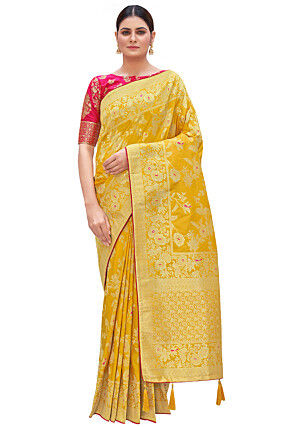 Banarasi Saree in Yellow