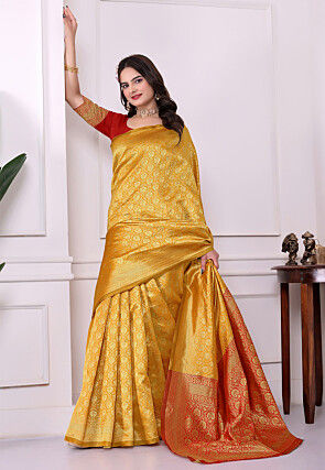 Banarasi Saree in Yellow