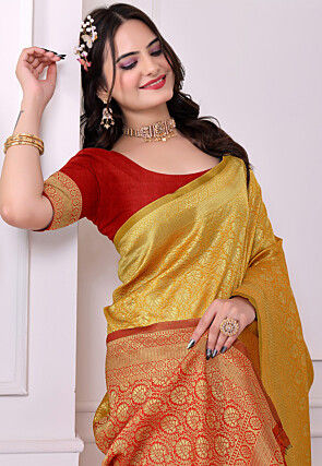 Banarasi Saree in Yellow