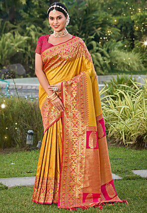 Banarasi Saree in Yellow