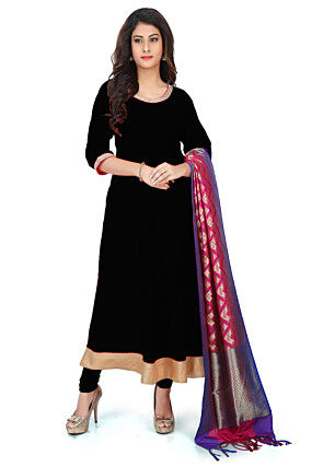 Buy Stylish Black Anarkali With Yellow Dupatta/party Wear Georgette Anarkali/indian  Salwar Suit/saree Online in India - Etsy