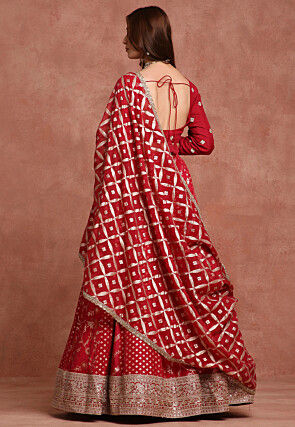 Pure Banarasi Silk Lehenga in Red