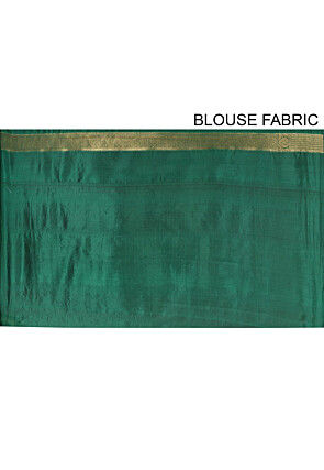 Banarasi Silk Saree in Dark Green
