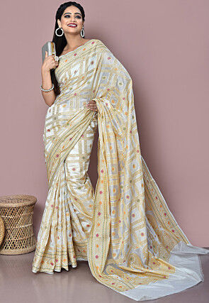 Banarasi Silk Saree in Off White