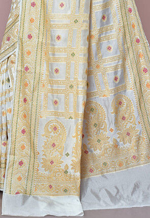 Banarasi Silk Saree in Off White