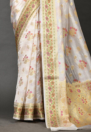 Banarasi Silk Saree in White