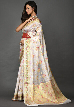 Banarasi Silk Saree in White