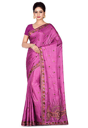 Banarasi Tussar Silk Saree in Pink