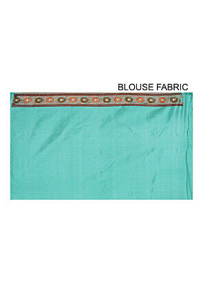 Banarasi Tussar Silk Saree in Turquoise
