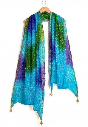 Bandhej Art Silk Dupatta in Multicolor
