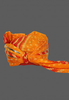 Bandhej Art Silk Kids Turban in Orange