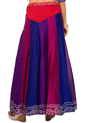 Bandhej Crepe Skirt in Multicolor