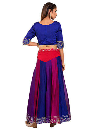 Bandhej Crepe Skirt in Multicolor
