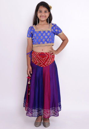 Bandhej Crepe Skirt in Multicolor