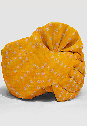 Bandhej Kota Silk Unisex Turban in Mustard