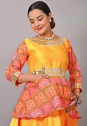 Maternity  Art Silk Tunic in Mustard
