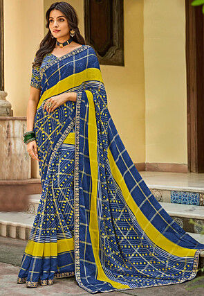 Buy Stylish Sarees Rajasthani Bandej Women Dark Green Embellished Chiffon Saree  Online at Best Prices in India - JioMart.