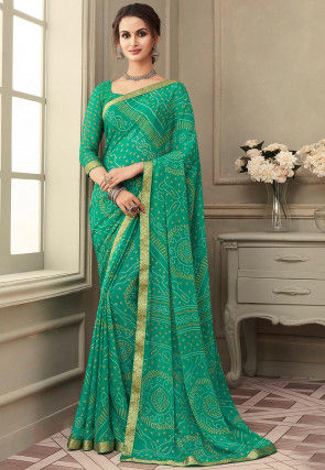 Buy Designer Bandhani Print Organza Silk Saree Latest Collection 2023 -  Eclothing